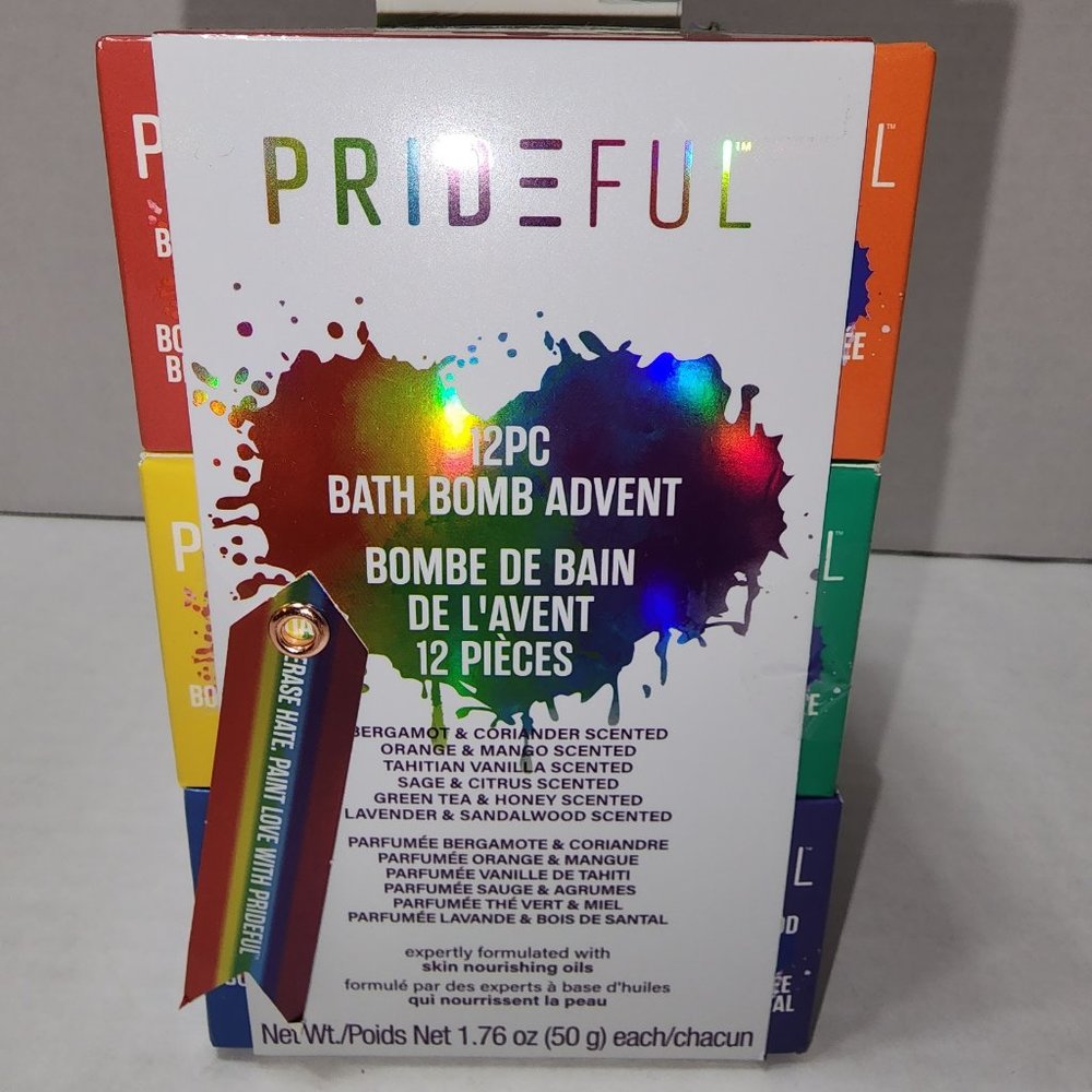 New Prideful 12 pc Bath Bomb Advent - Bath Fizz